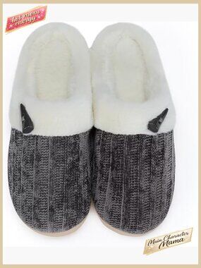Memory Foam Slippers Fuzzy Plush Lining Anti Skid Indoor Outdoor Comfort